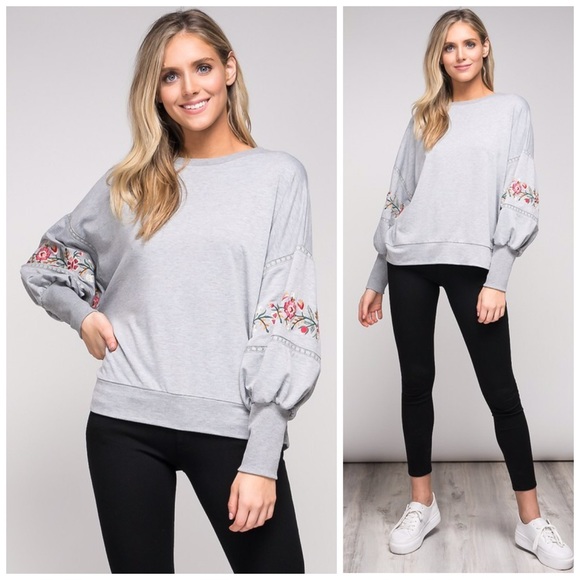 ❤️LAST 3! Floral embroidery jersey top! - Picture 4 of 6